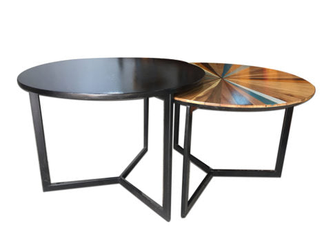 Round double tea table | Wood | Sourcing Vietnam